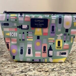 Clinique x Kate Spade Limited Edition Cosmetic Toiletries Bag Luxury Travel Gift